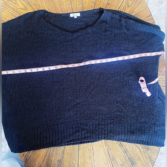 Easel oversized black knit sweater 3/4 length sleeves size medium - Picture 4 of 7